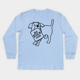 Cute Dog with Joe Biden 2020 Sign Outline Kids Long Sleeve T-Shirt